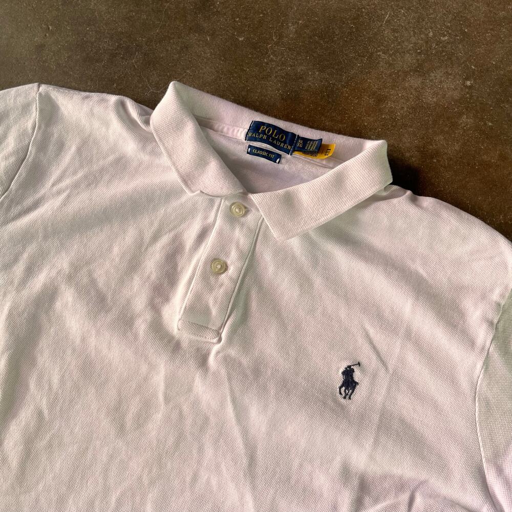 Polo Ralph Lauren modern blank casual minimalistic   Kids white polo shirt XL